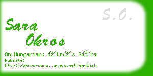 sara okros business card